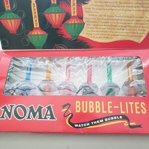 Noma Bubble Lites Vintage Working Crystal Multi Color Christmas Nostalgia 7 Set